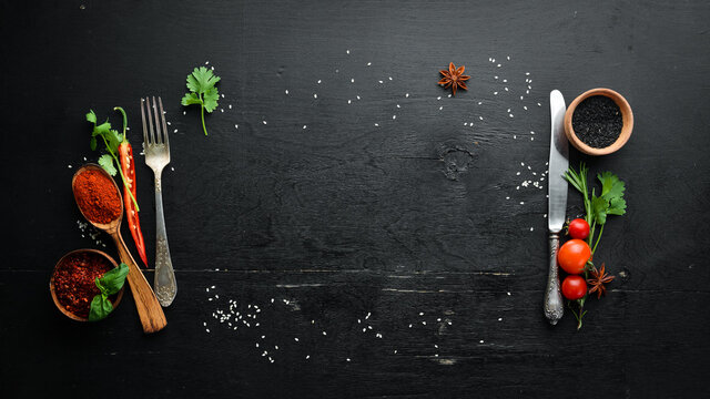 spices and spoon on the table